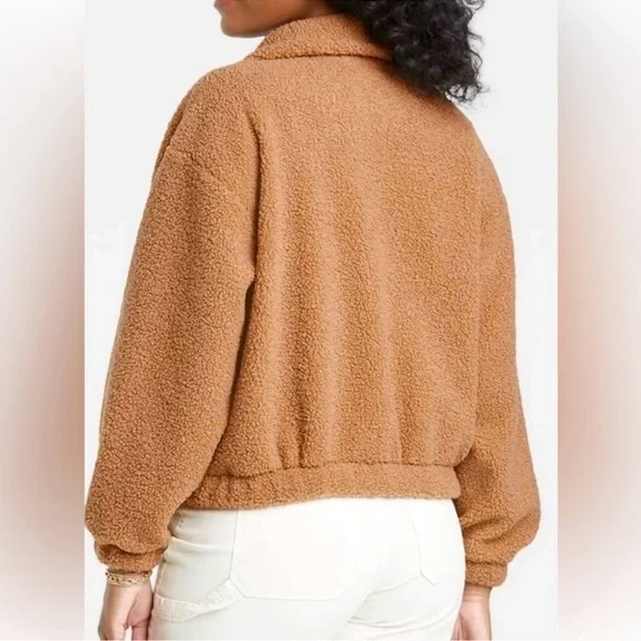 Universal Thread Quarter Zip Sherpa Sweatshirt Jacket Size Small - Picture 2 of 6